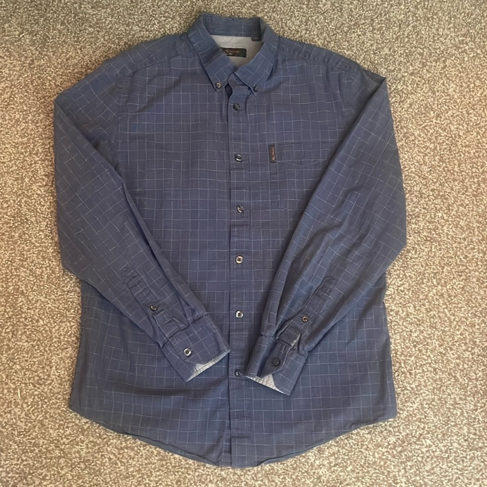 Ben Sherman Men’s Window Pane Long Sleeve Button Down Shirt